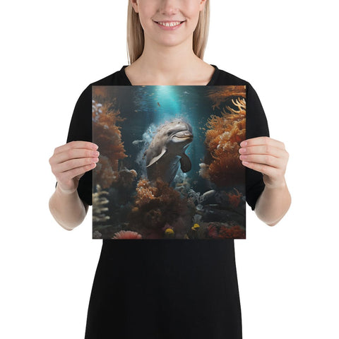 About my Brain Institute Wall Art 12″×12″ Dolphin Spirit Animal Canvas