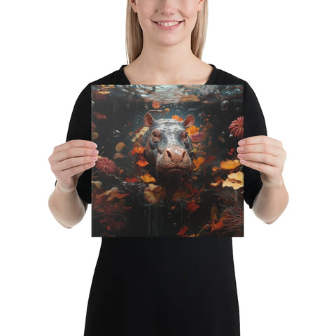 About my Brain Institute Wall Art 12″×12″ Hippopotamus Spirit Animal Canvas