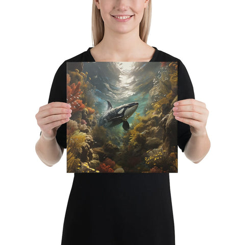 About my Brain Institute Wall Art 12″×12″ Orca Whale Spirit Animal Canvas