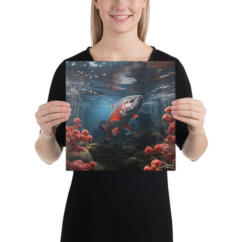 About my Brain Institute Wall Art 12″×12″ Salmon Spirit Animal Canvas