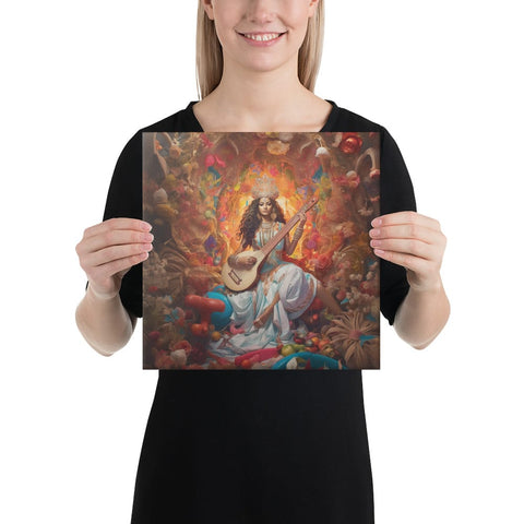 About my Brain Institute Wall Art 12″×12″ Saraswati Goddess Canvas