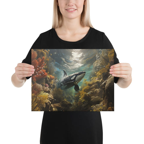 About my Brain Institute Wall Art 12″×16″ Orca Whale Spirit Animal Canvas