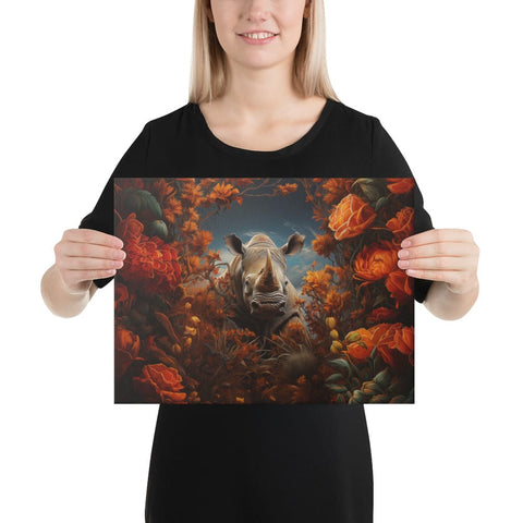 About my Brain Institute Wall Art 12″×16″ Rhinoceros Spirit Animal Canvas