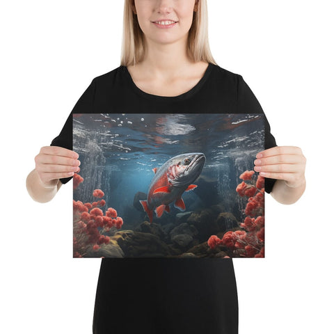 About my Brain Institute Wall Art 12″×16″ Salmon Spirit Animal Canvas