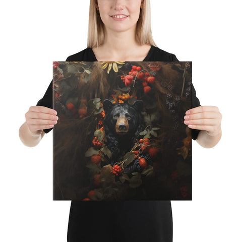 About my Brain Institute Wall Art 16″×16″ Black Bear Spirit Animal Canvas