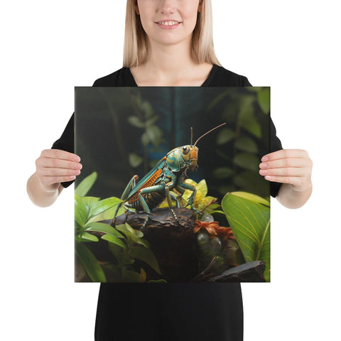 About my Brain Institute Wall Art 16″×16″ Grasshopper Spirit Animal Canvas