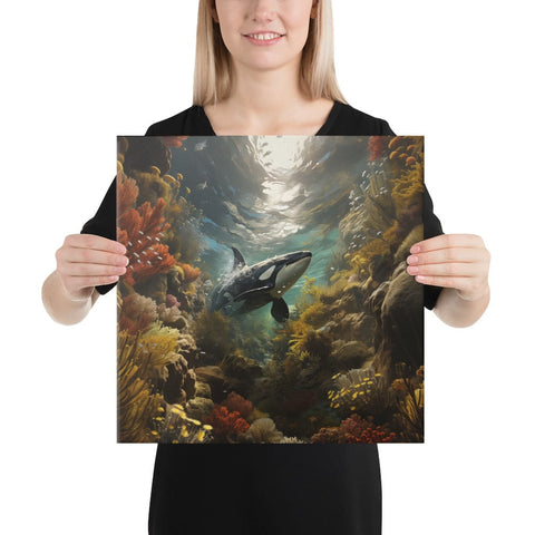About my Brain Institute Wall Art 16″×16″ Orca Whale Spirit Animal Canvas