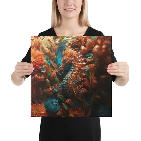 About my Brain Institute Wall Art 16″×16″ Seahorse Spirit Animal Canvas