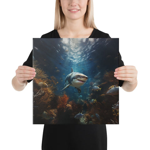 About my Brain Institute Wall Art 16″×16″ Shark Spirit Animal Canvas
