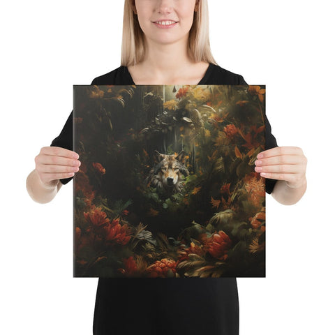 About my Brain Institute Wall Art 16″×16″ Wolf Spirit Animal Canvas