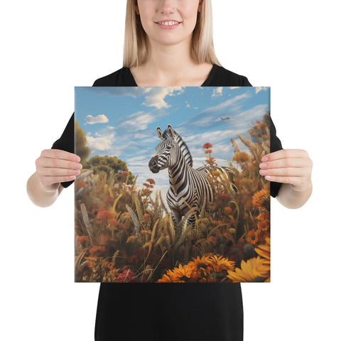 About my Brain Institute Wall Art 16″×16″ Zebra Spirit Animal Canvas