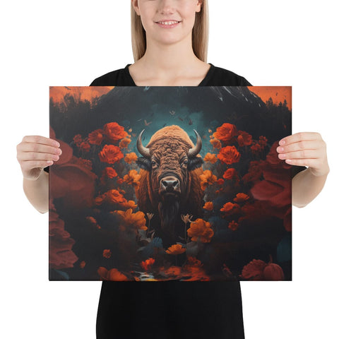 About my Brain Institute Wall Art 16″×20″ Buffalo Spirit Animal Canvas