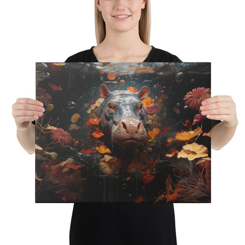 About my Brain Institute Wall Art 16″×20″ Hippopotamus Spirit Animal Canvas