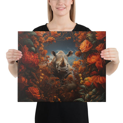 About my Brain Institute Wall Art 16″×20″ Rhinoceros Spirit Animal Canvas