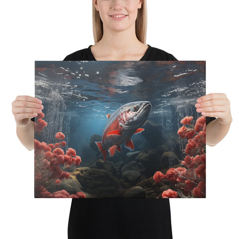 About my Brain Institute Wall Art 16″×20″ Salmon Spirit Animal Canvas