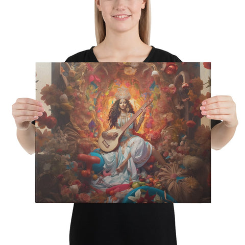 About my Brain Institute Wall Art 16″×20″ Saraswati Goddess Canvas