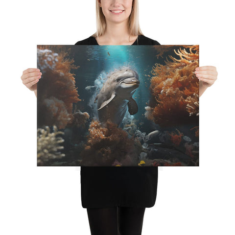About my Brain Institute Wall Art 18″×24″ Dolphin Spirit Animal Canvas
