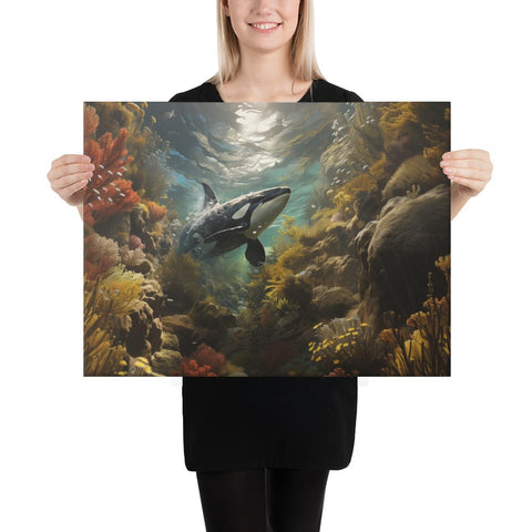 About my Brain Institute Wall Art 18″×24″ Orca Whale Spirit Animal Canvas