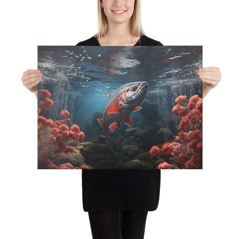 About my Brain Institute Wall Art 18″×24″ Salmon Spirit Animal Canvas