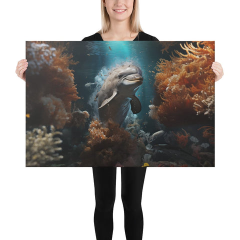 About my Brain Institute Wall Art 24″×36″ Dolphin Spirit Animal Canvas