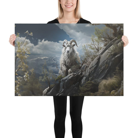 About my Brain Institute Wall Art 24″×36″ Mountain Goat Spirit Animal Canvas