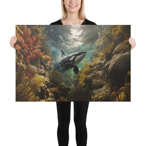 About my Brain Institute Wall Art 24″×36″ Orca Whale Spirit Animal Canvas