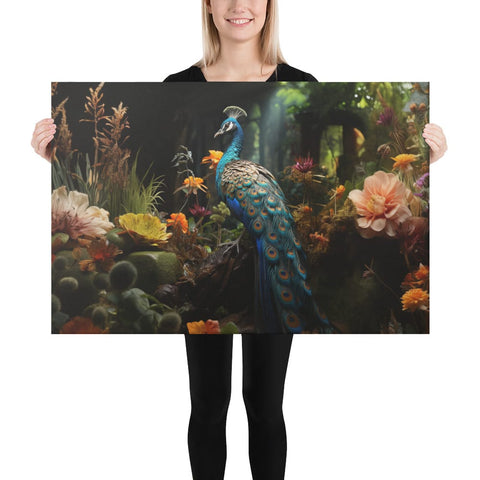 About my Brain Institute Wall Art 24″×36″ Peacock Spirit Animal Canvas