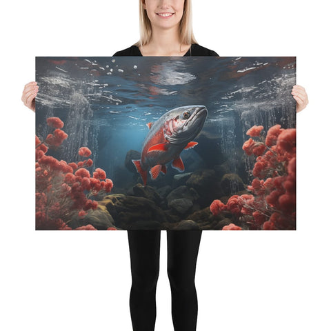 About my Brain Institute Wall Art 24″×36″ Salmon Spirit Animal Canvas