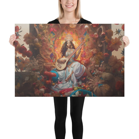 About my Brain Institute Wall Art 24″×36″ Saraswati Goddess Canvas