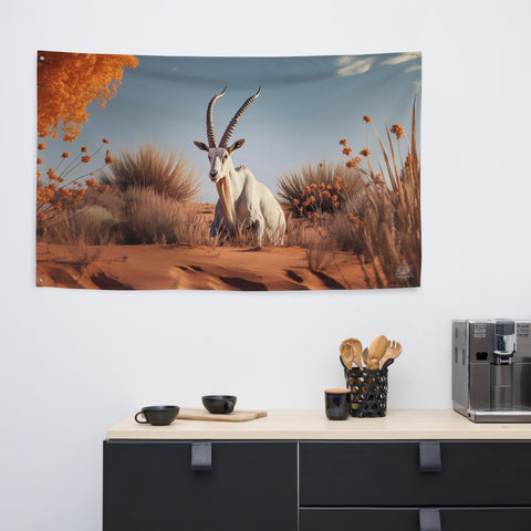 About my Brain Institute Wall Art Arabian Oryx Spirit Animal Flag Wall Art