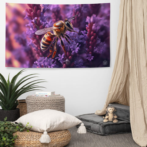 About my Brain Institute Wall Art Bee Spirit Animal Flag Wall Art