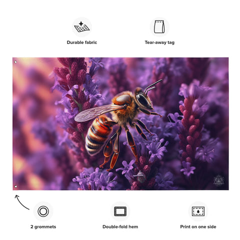 About my Brain Institute Wall Art Bee Spirit Animal Flag Wall Art