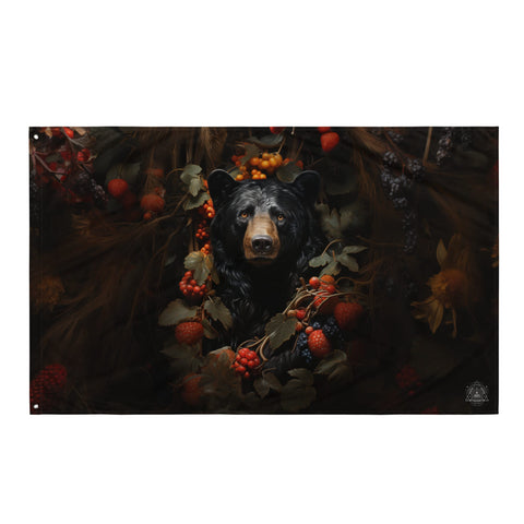 About my Brain Institute Wall Art Black Bear Spirit Animal Flag Wall Art
