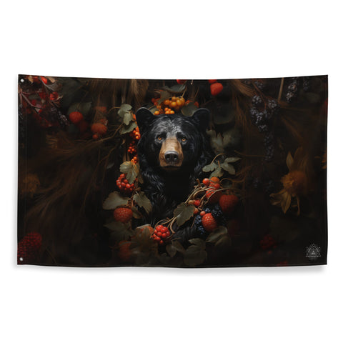 About my Brain Institute Wall Art Black Bear Spirit Animal Flag Wall Art