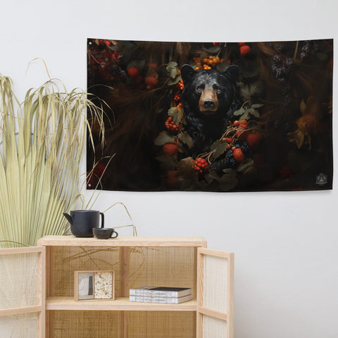 About my Brain Institute Wall Art Black Bear Spirit Animal Flag Wall Art