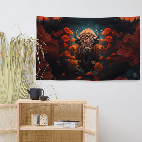 About my Brain Institute Wall Art Buffalo Spirit Animal Flag Wall Art
