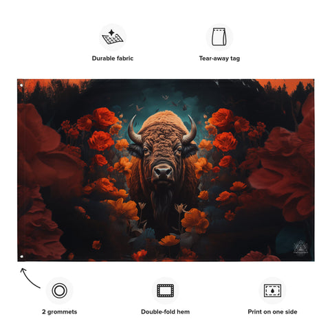 About my Brain Institute Wall Art Buffalo Spirit Animal Flag Wall Art