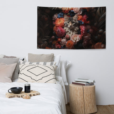 About my Brain Institute Wall Art Cat Spirit Animal Flag Wall Art