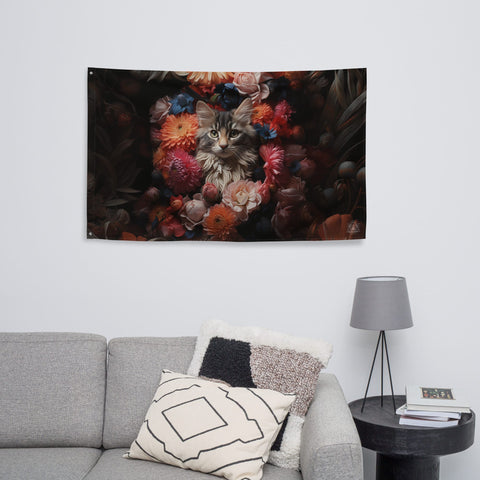 About my Brain Institute Wall Art Cat Spirit Animal Flag Wall Art