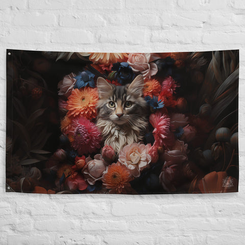 About my Brain Institute Wall Art Cat Spirit Animal Flag Wall Art