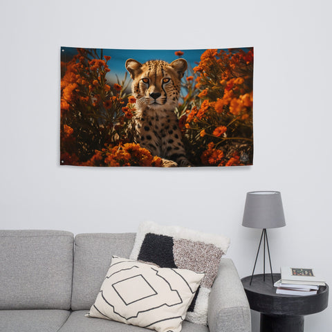 About my Brain Institute Wall Art Cheetah Spirit Animal Flag Wall Art
