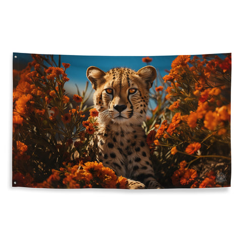 About my Brain Institute Wall Art Cheetah Spirit Animal Flag Wall Art