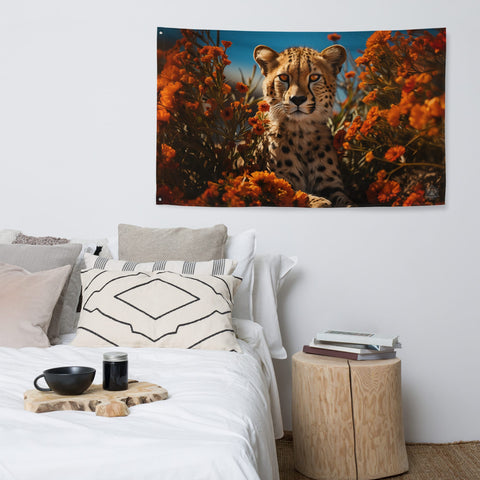 About my Brain Institute Wall Art Cheetah Spirit Animal Flag Wall Art