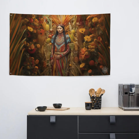 About my Brain Institute Wall Art Corn Mother Goddess Flag Wall Art