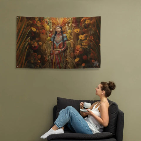 About my Brain Institute Wall Art Corn Mother Goddess Flag Wall Art