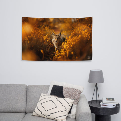 About my Brain Institute Wall Art Coyote Spirit Animal Flag Wall Art