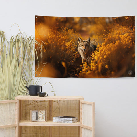 About my Brain Institute Wall Art Coyote Spirit Animal Flag Wall Art