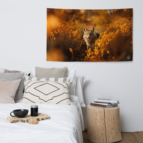 About my Brain Institute Wall Art Coyote Spirit Animal Flag Wall Art