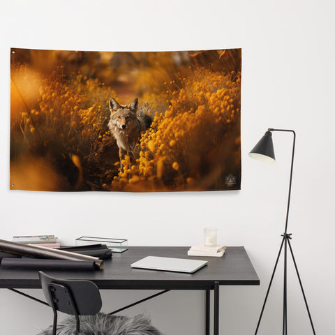 About my Brain Institute Wall Art Coyote Spirit Animal Flag Wall Art