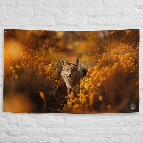 About my Brain Institute Wall Art Coyote Spirit Animal Flag Wall Art